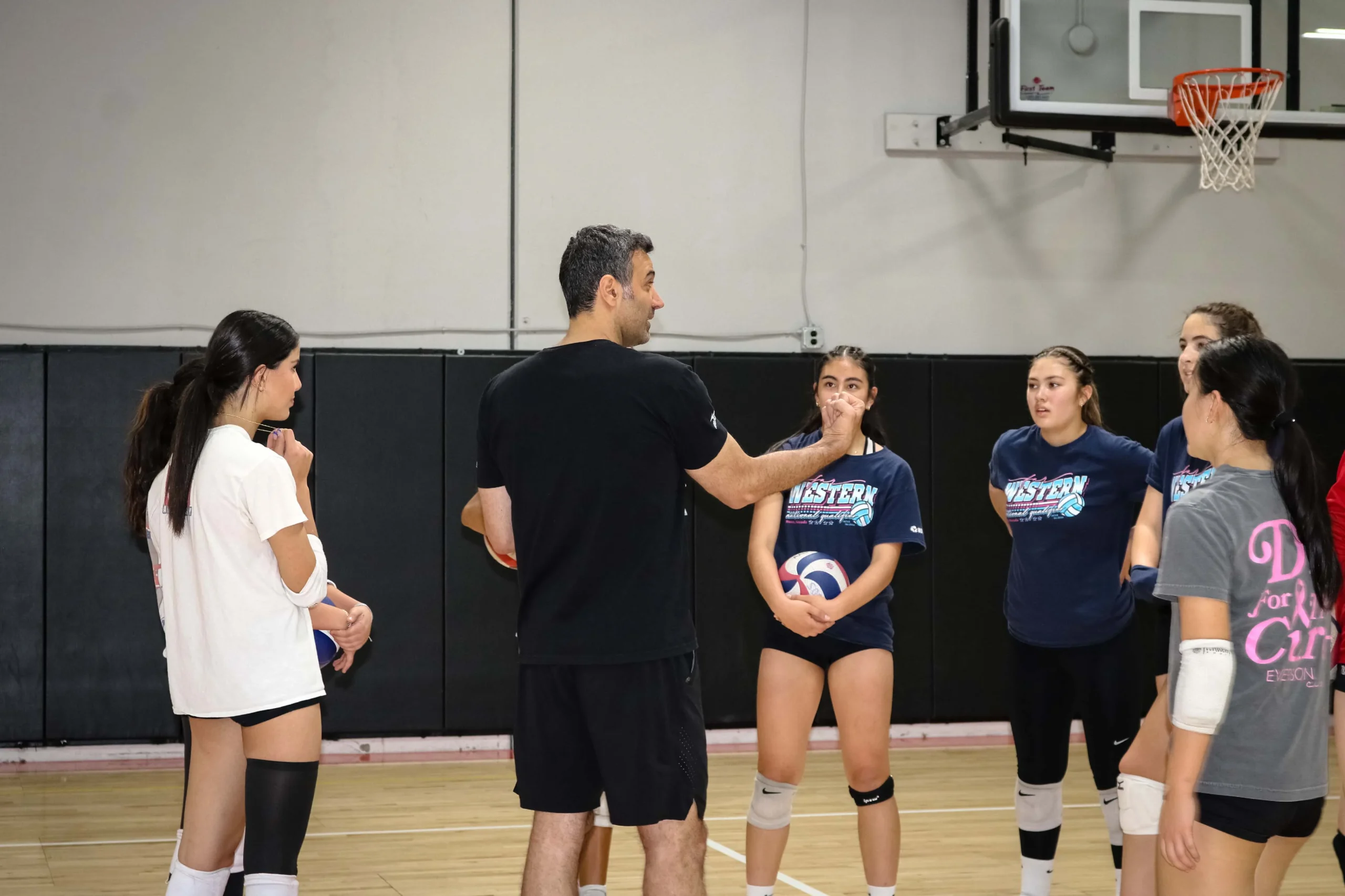 Youth volleyball summer camp in Riverside County training session
