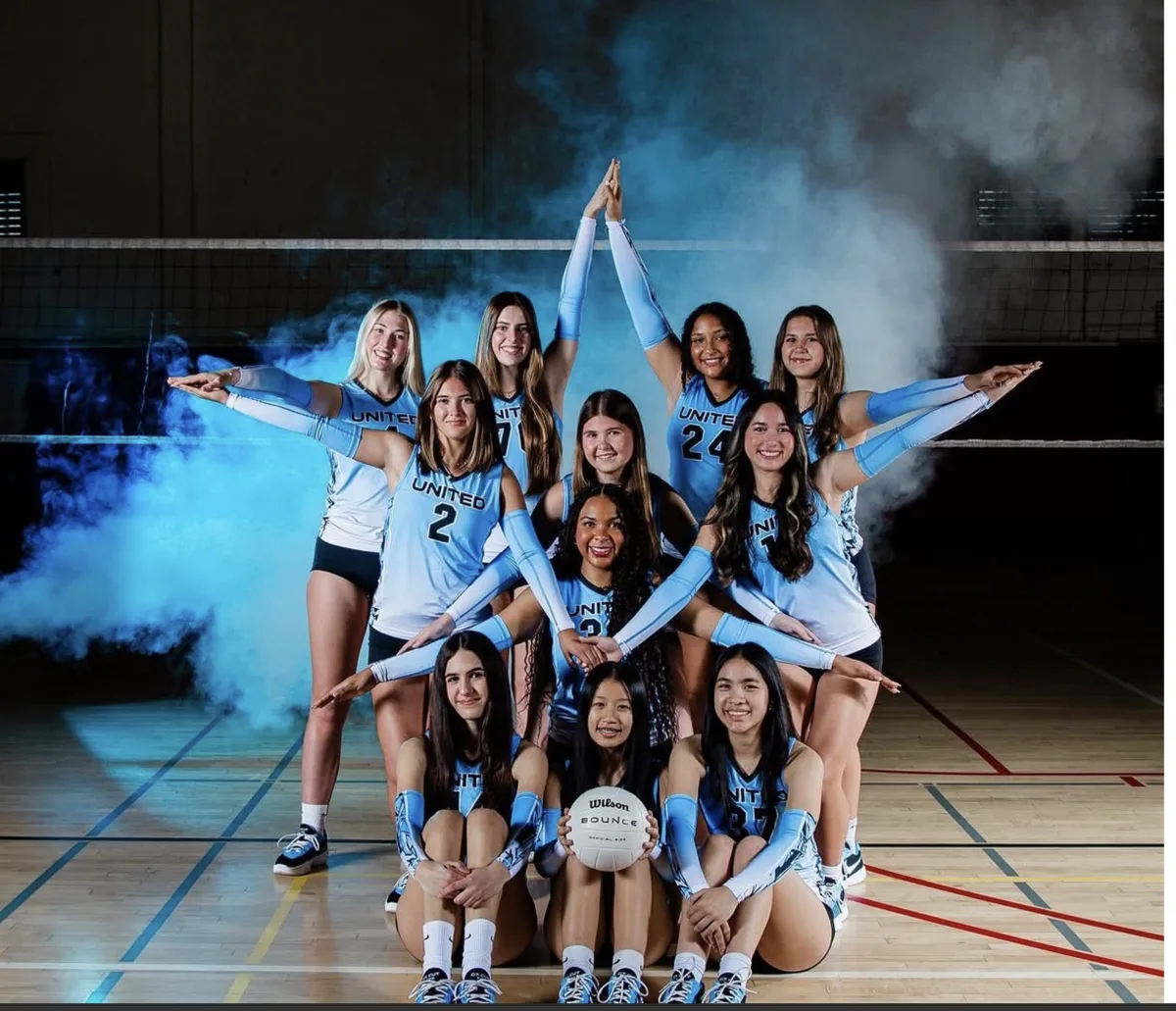 United Riverside club team portrait on court